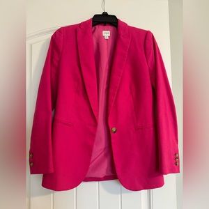 J. Crew Linen Blend blazer, hot pink, size 00